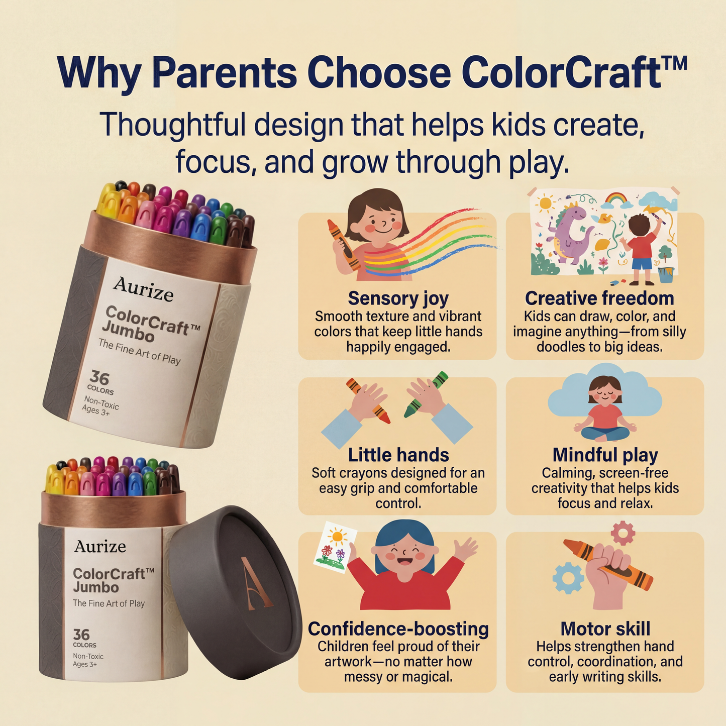 ColorCraft™ Jumbo Silky Crayons